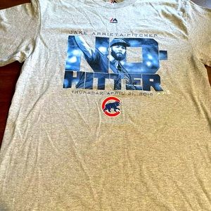Majestic shirt, NO HIT, Jake Arrieta, Chicago